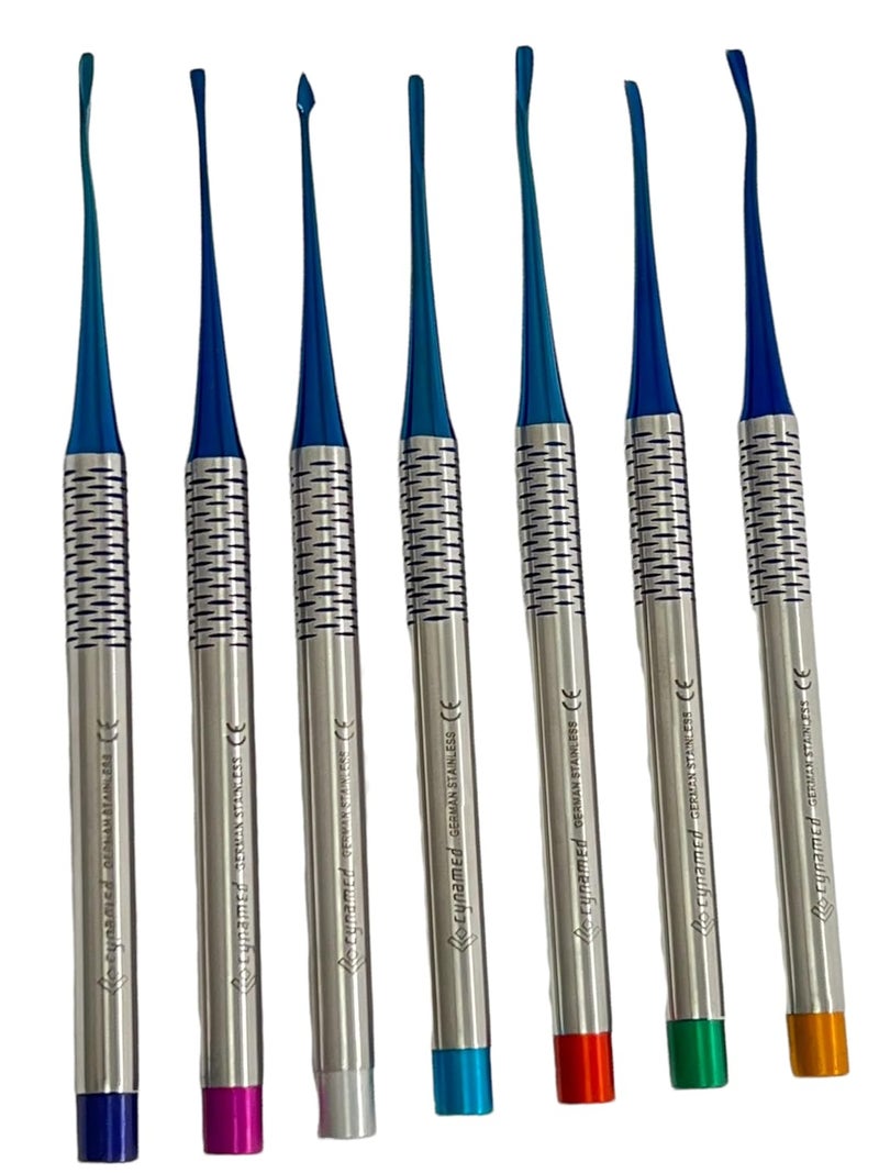 artlab -Premium Dental Elevators Etracting Extraction Osteotome Periotome Luxating Elevator Apical Spade Cryer Proximator Elevator Oral Implant, Root Extraction (Proximator PDL Set of 7) - Image 2